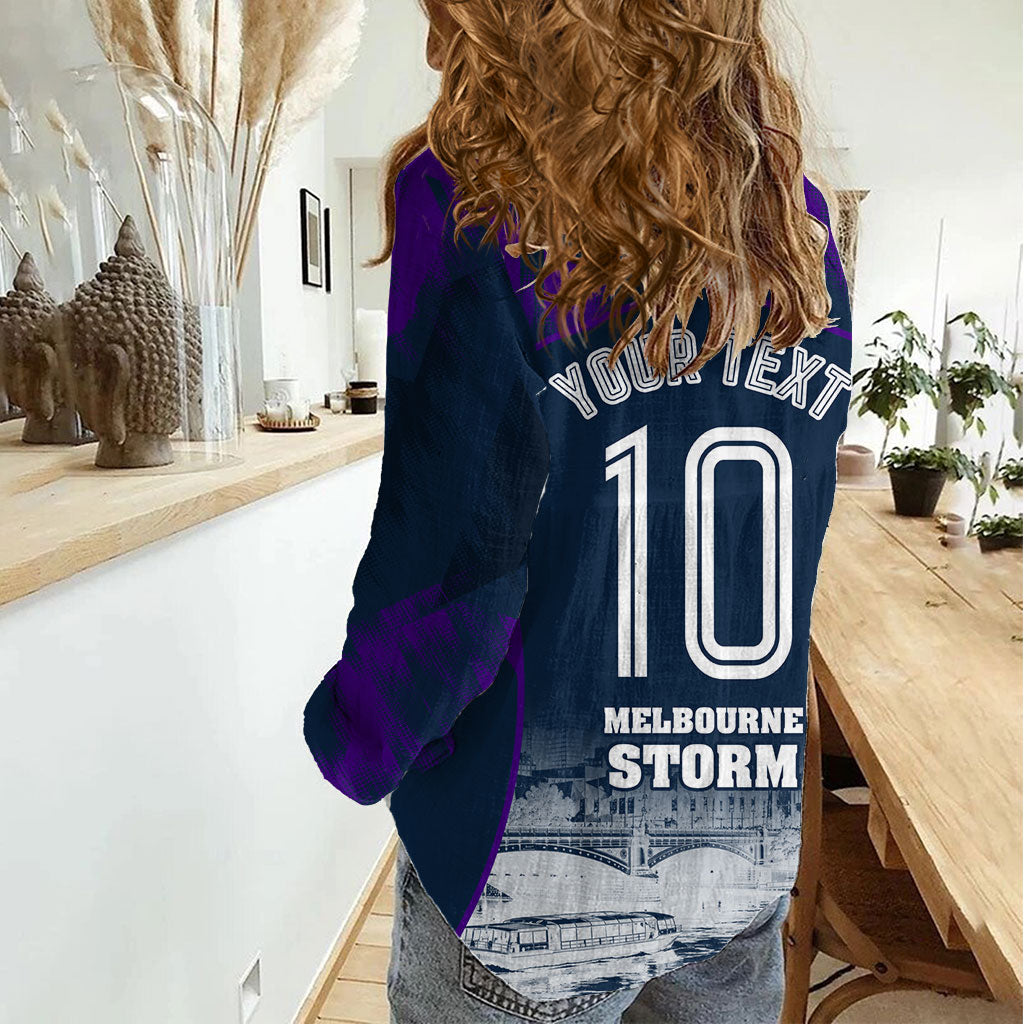 Personalised Sharks Rugby Women Casual Shirt Storm Monster Mascot City Skyline 3D Graphic