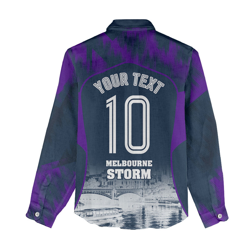 Personalised Sharks Rugby Women Casual Shirt Storm Monster Mascot City Skyline 3D Graphic