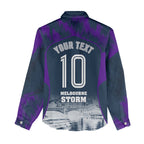 Personalised Sharks Rugby Women Casual Shirt Storm Monster Mascot City Skyline 3D Graphic