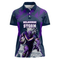 Personalised Sharks Rugby Women Polo Shirt Storm Monster Mascot City Skyline 3D Graphic