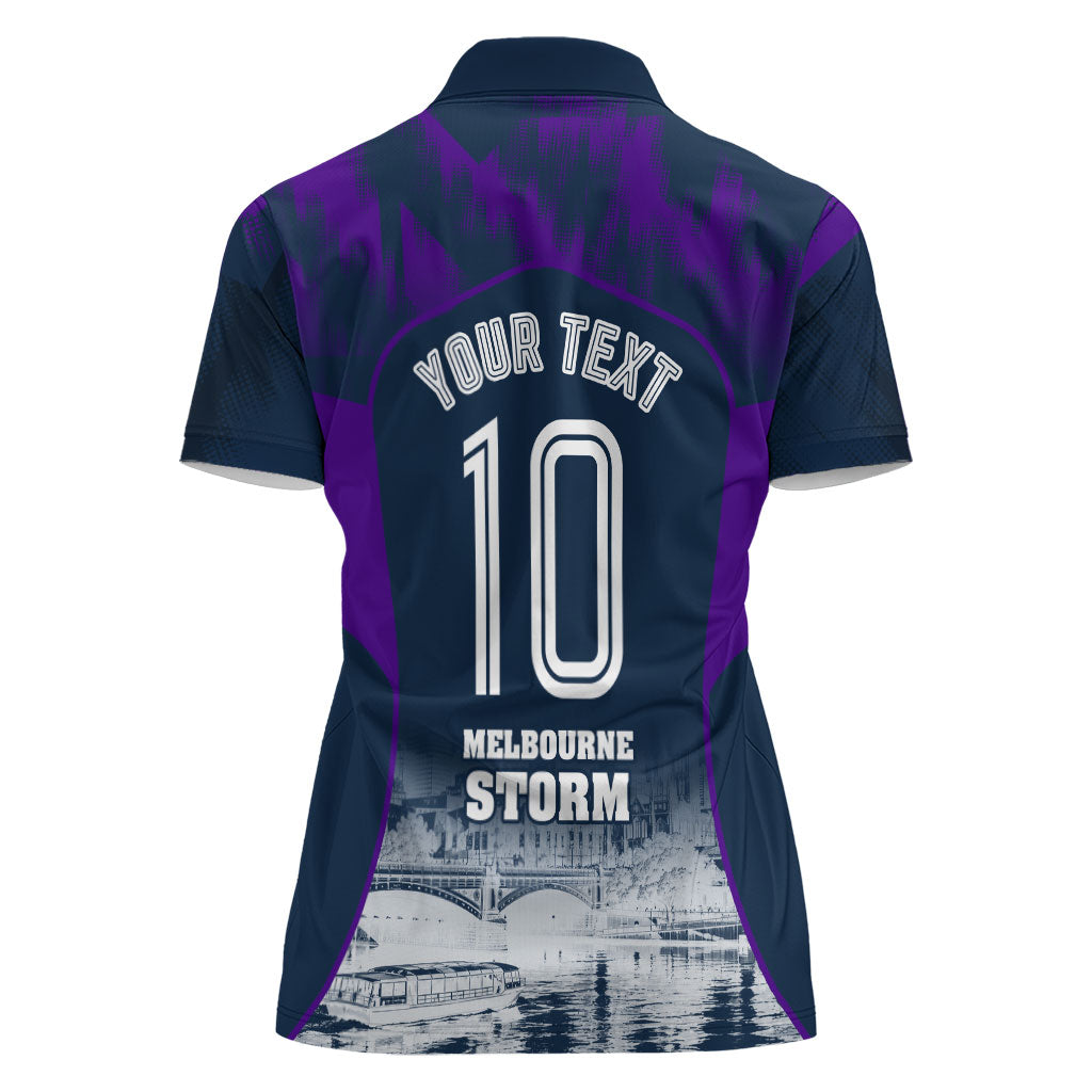 Personalised Sharks Rugby Women Polo Shirt Storm Monster Mascot City Skyline 3D Graphic