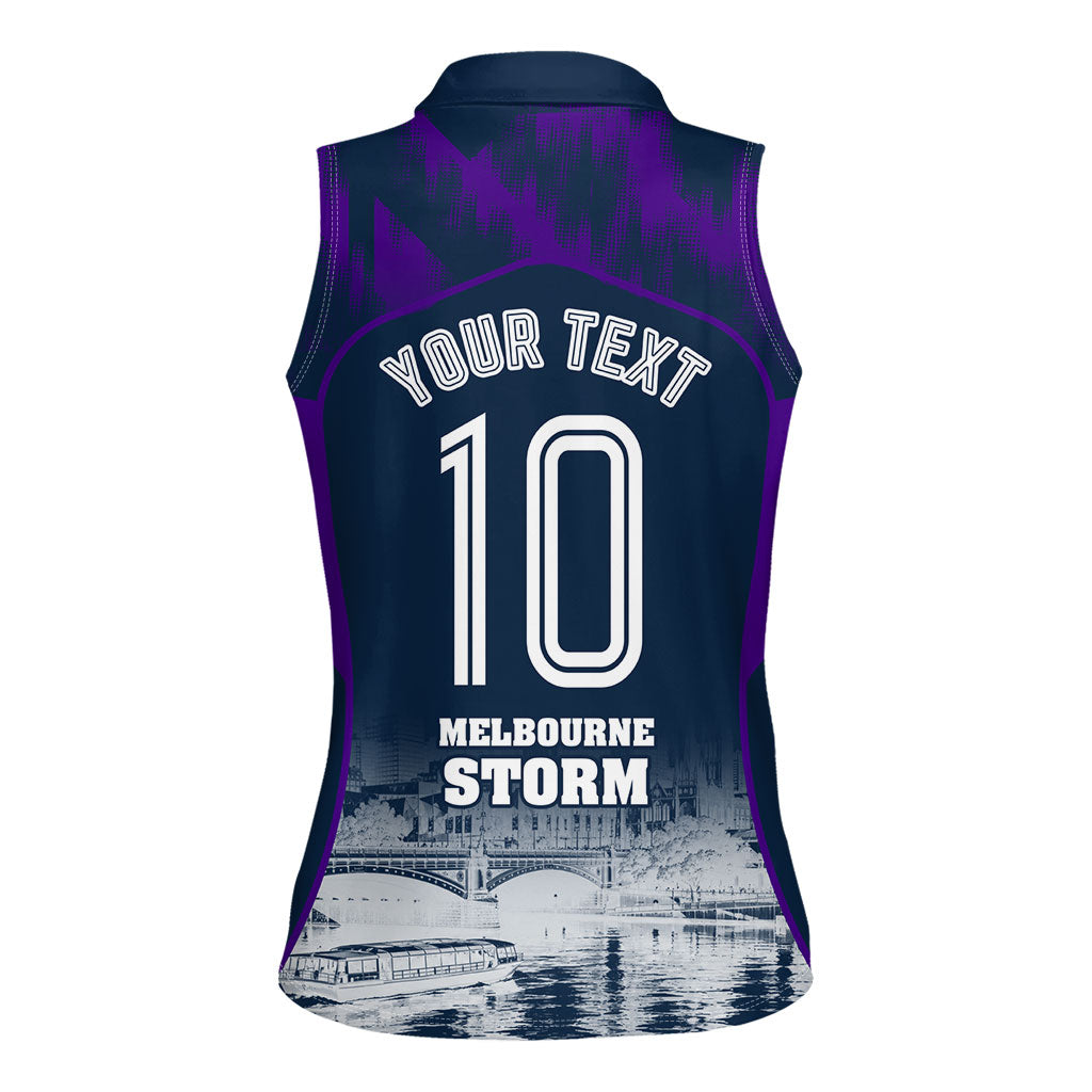 Personalised Sharks Rugby Women Sleeveless Polo Shirt Storm Monster Mascot City Skyline 3D Graphic
