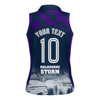 Personalised Sharks Rugby Women Sleeveless Polo Shirt Storm Monster Mascot City Skyline 3D Graphic