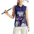 Personalised Sharks Rugby Women Sleeveless Polo Shirt Storm Monster Mascot City Skyline 3D Graphic
