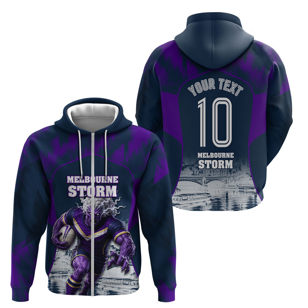 Personalised Sharks Rugby Zip Hoodie Storm Monster Mascot City Skyline 3D Graphic