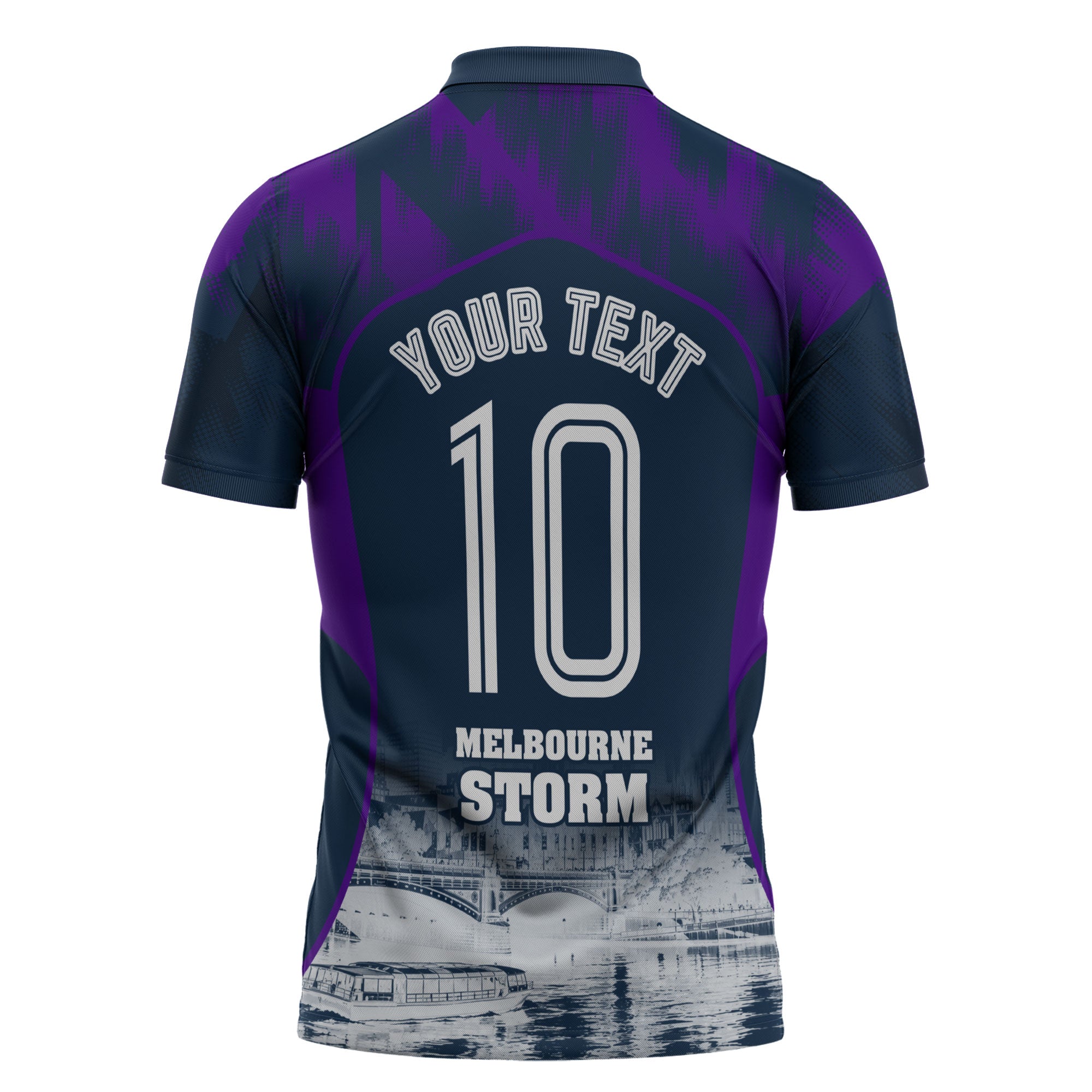 Personalised Sharks Rugby Zipper Polo Shirt Storm Monster Mascot City Skyline 3D Graphic