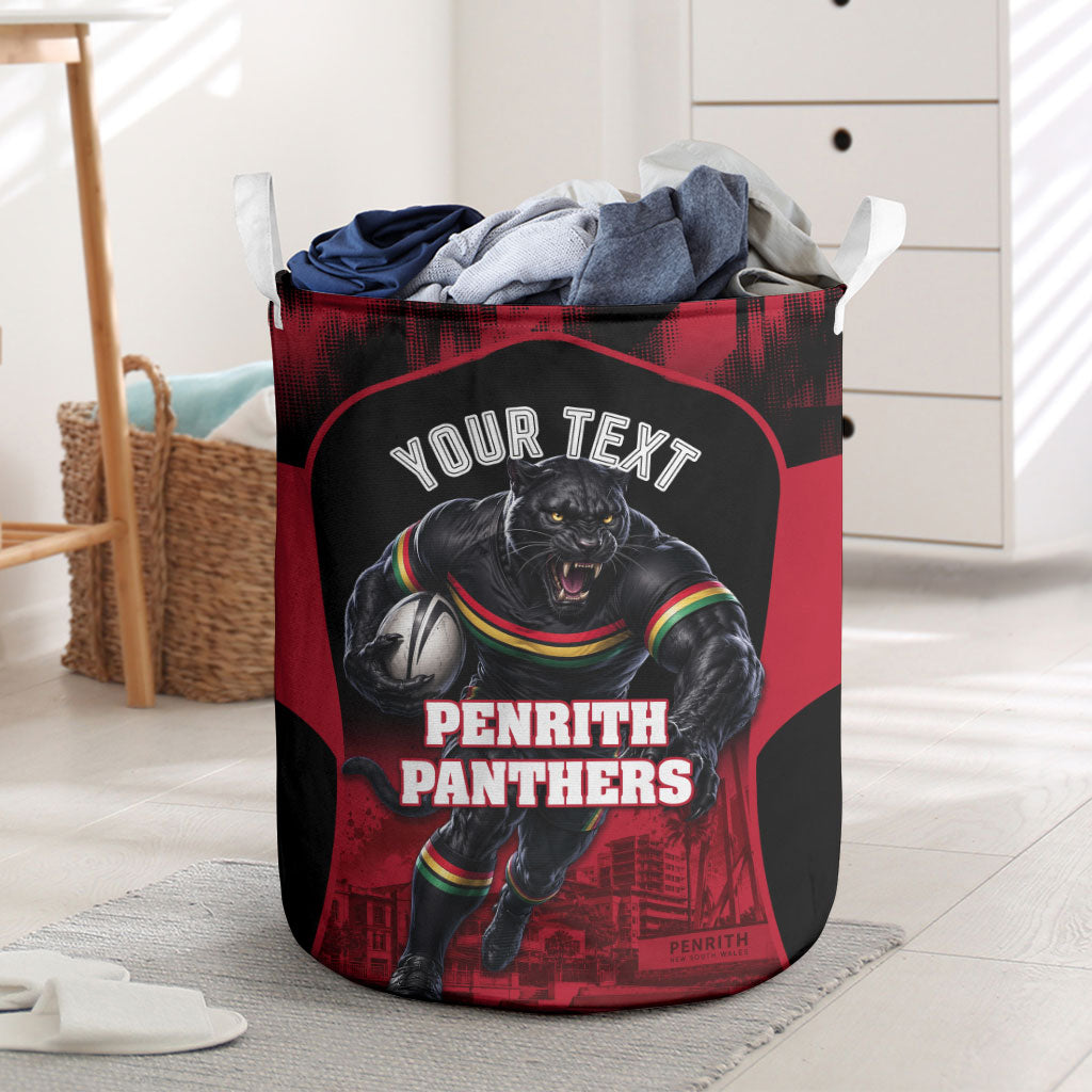 Personalised Penrith Panthers Mascot Rugby Laundry Basket Penrith New South Wales Athletic Graphic Print