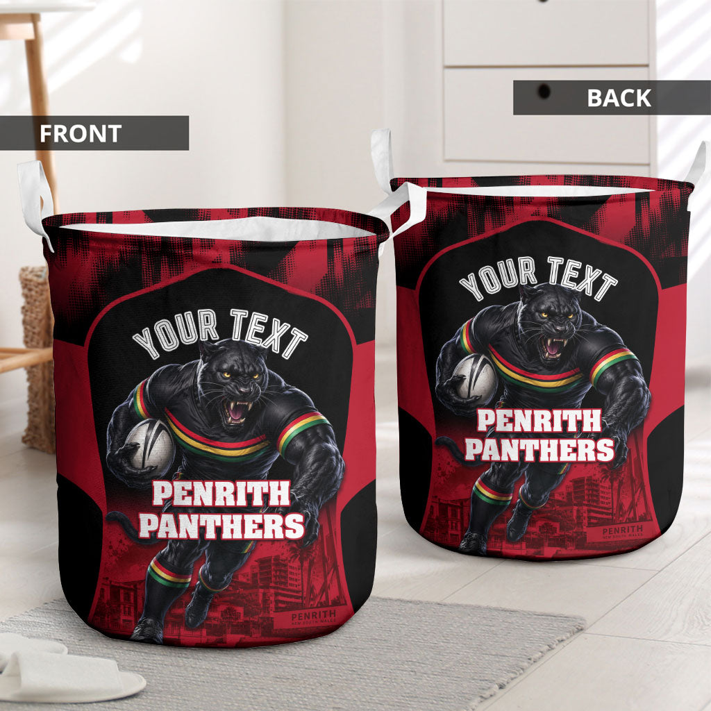 Personalised Penrith Panthers Mascot Rugby Laundry Basket Penrith New South Wales Athletic Graphic Print