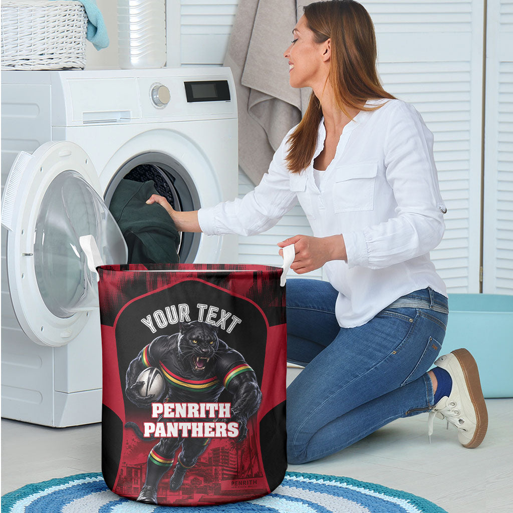 Personalised Penrith Panthers Mascot Rugby Laundry Basket Penrith New South Wales Athletic Graphic Print