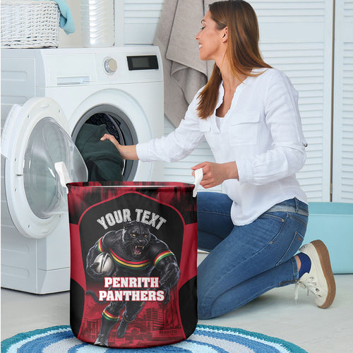 Personalised Penrith Panthers Mascot Rugby Laundry Basket Penrith New South Wales Athletic Graphic Print