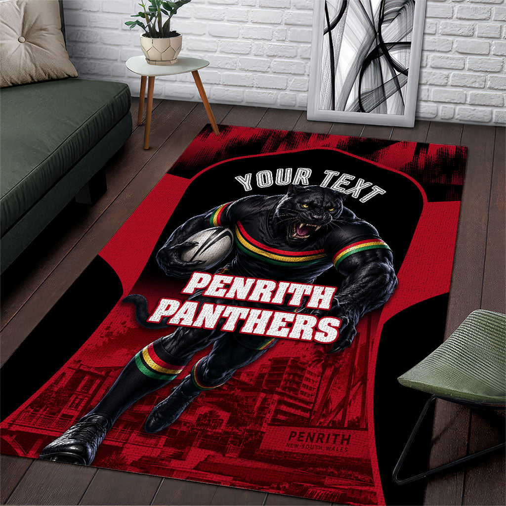 Personalised Penrith Panthers Mascot Rugby Area Rug Penrith New South Wales Athletic Graphic Print