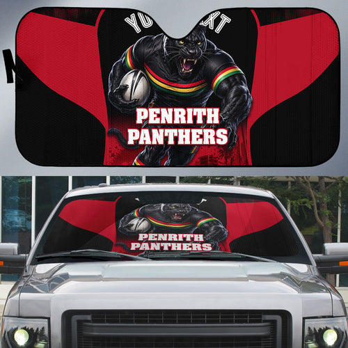 Personalised Penrith Panthers Mascot Rugby Auto Sun Shade Penrith New South Wales Athletic Graphic Print