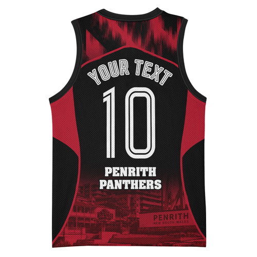 Personalised Penrith Panthers Mascot Rugby Basketball Jersey Penrith New South Wales Athletic Graphic Print