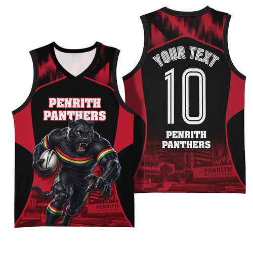 Personalised Penrith Panthers Mascot Rugby Basketball Jersey Penrith New South Wales Athletic Graphic Print