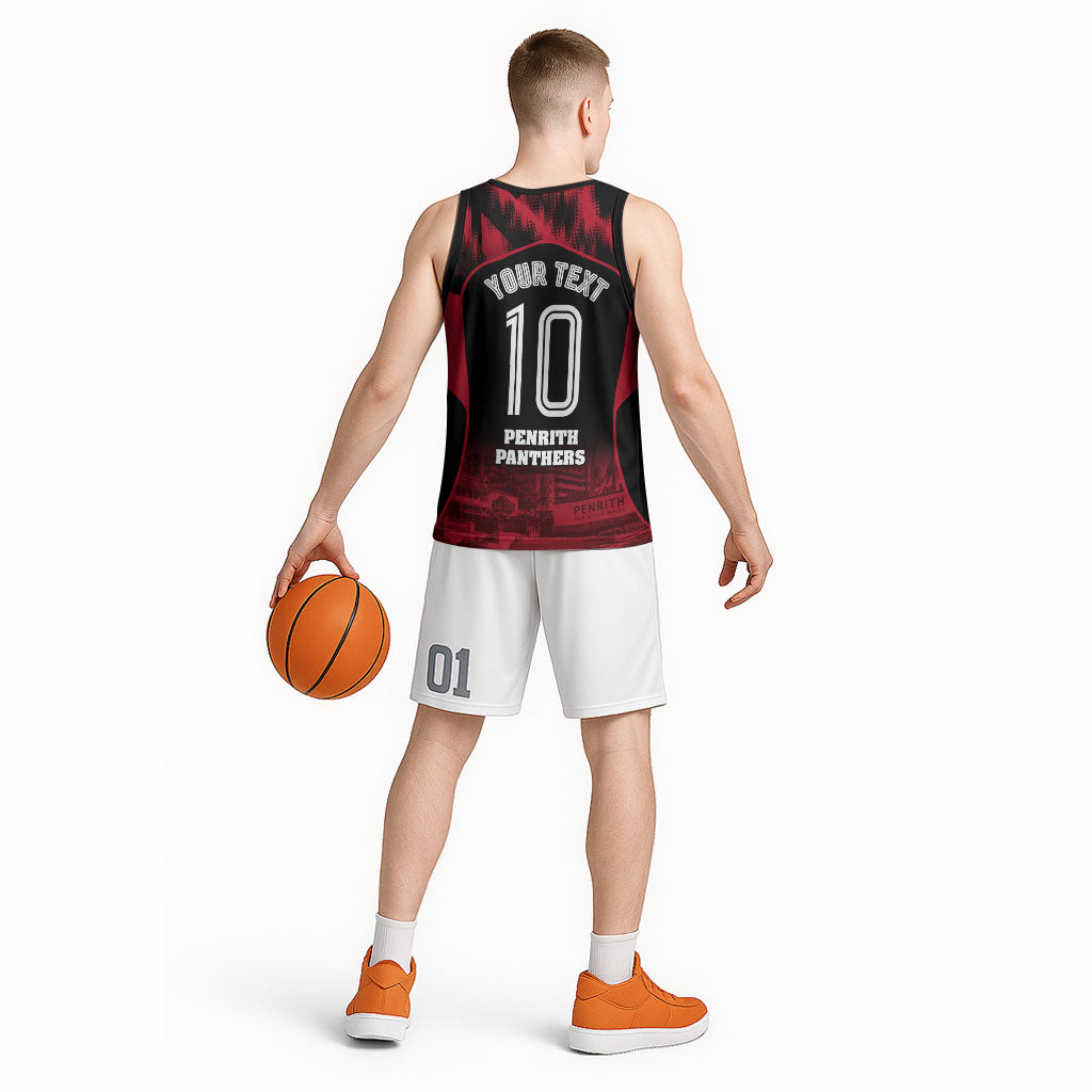 Personalised Penrith Panthers Mascot Rugby Basketball Jersey Penrith New South Wales Athletic Graphic Print
