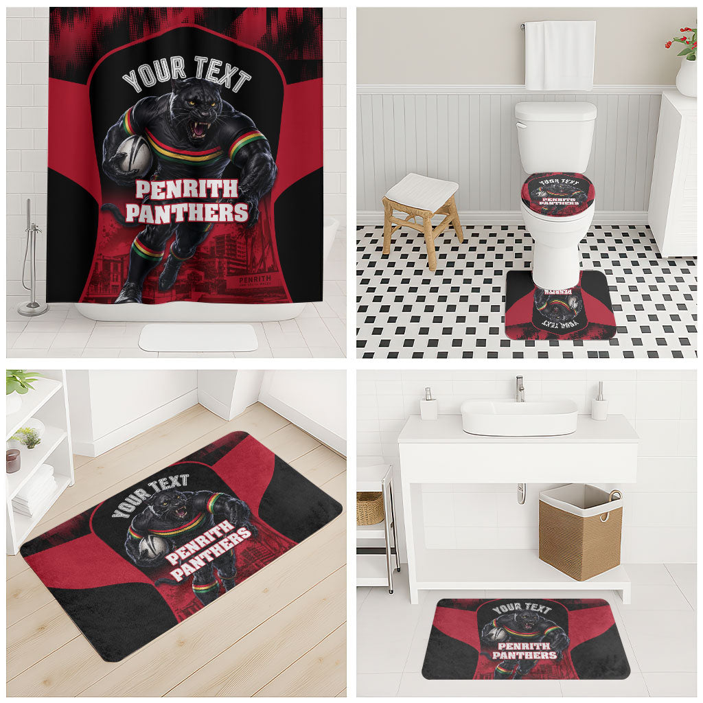 Personalised Penrith Panthers Mascot Rugby Bathroom Set Penrith New South Wales Athletic Graphic Print