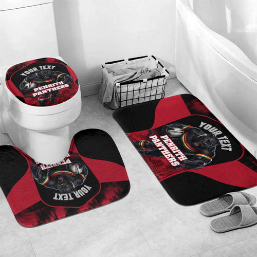 Personalised Penrith Panthers Mascot Rugby Bathroom Set Penrith New South Wales Athletic Graphic Print