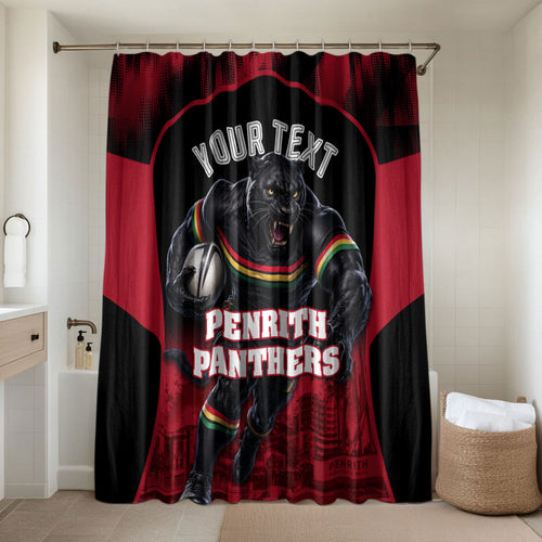 Personalised Penrith Panthers Mascot Rugby Bathroom Set Penrith New South Wales Athletic Graphic Print