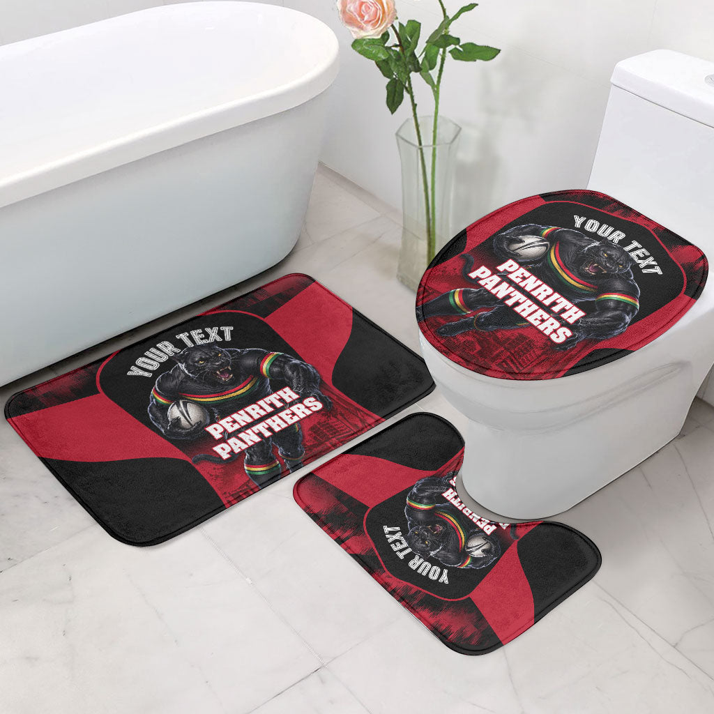 Personalised Penrith Panthers Mascot Rugby Bathroom Set Penrith New South Wales Athletic Graphic Print