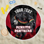 Personalised Penrith Panthers Mascot Rugby Beach Blanket Penrith New South Wales Athletic Graphic Print