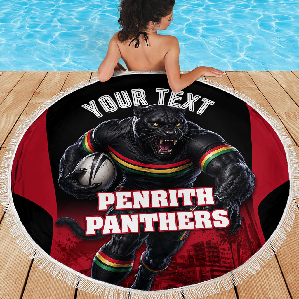 Personalised Penrith Panthers Mascot Rugby Beach Blanket Penrith New South Wales Athletic Graphic Print