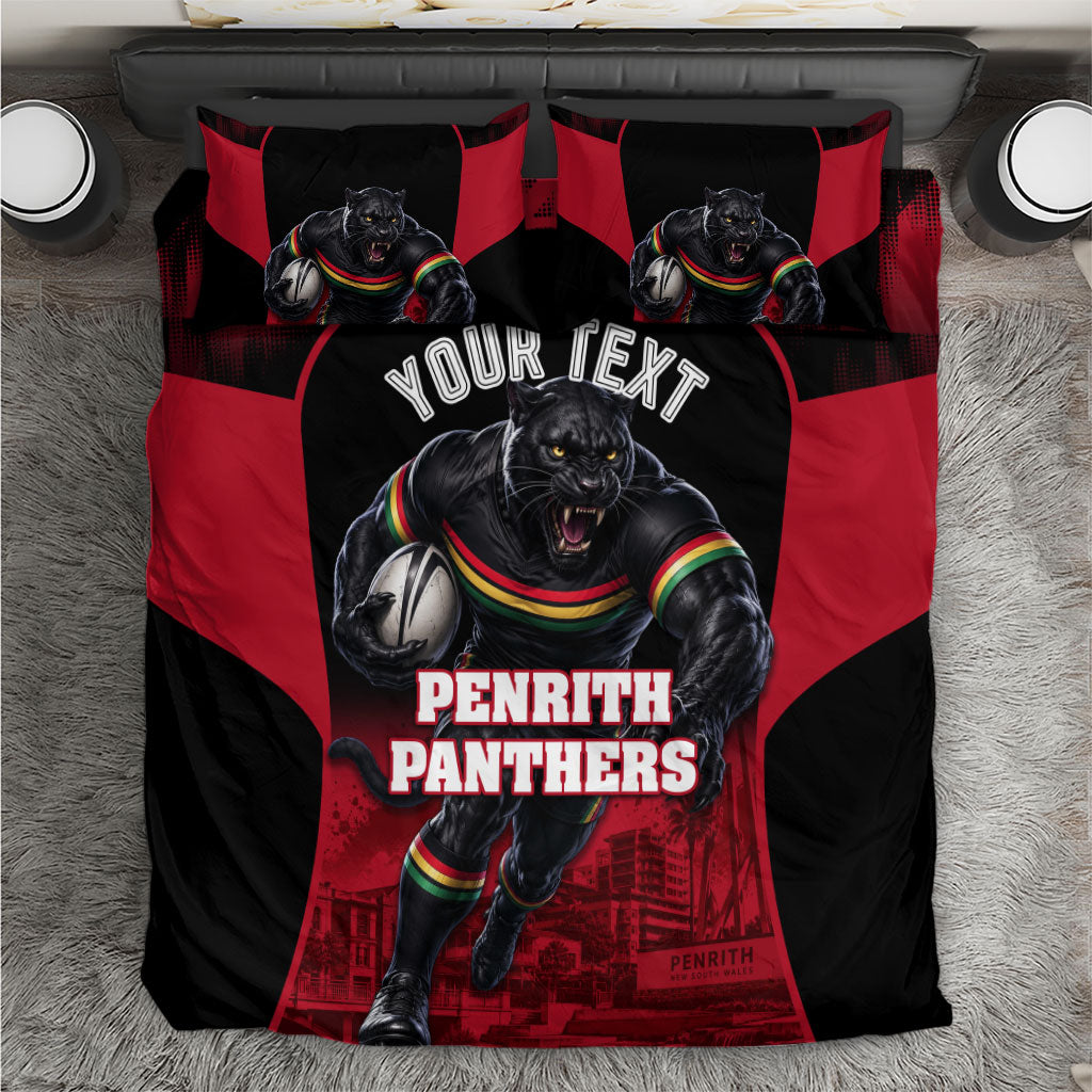 Personalised Penrith Panthers Mascot Rugby Bedding Set Penrith New South Wales Athletic Graphic Print