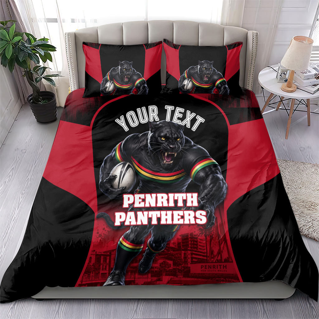 Personalised Penrith Panthers Mascot Rugby Bedding Set Penrith New South Wales Athletic Graphic Print