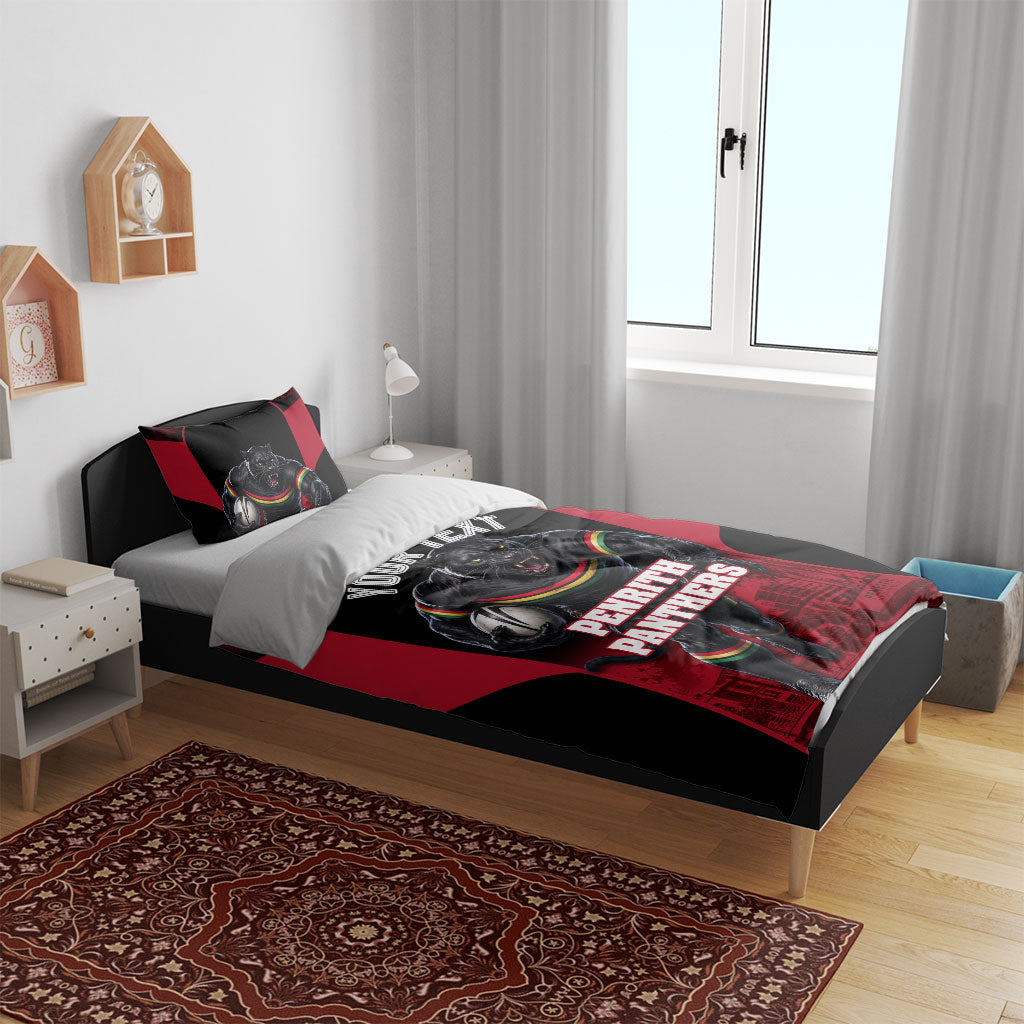 Personalised Penrith Panthers Mascot Rugby Bedding Set Penrith New South Wales Athletic Graphic Print