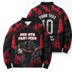 Personalised Penrith Panthers Mascot Rugby Bomber Puffer Jacket Penrith New South Wales Athletic Graphic Print