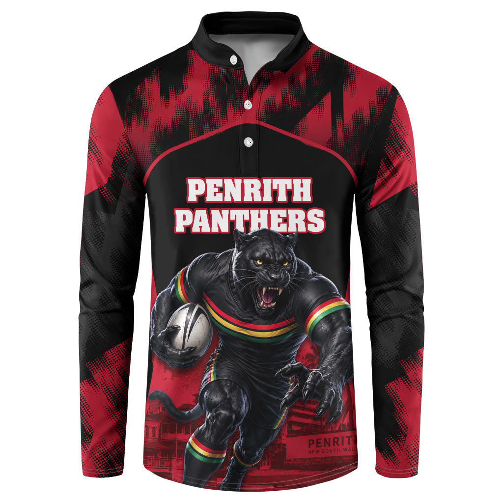 Personalised Penrith Panthers Mascot Rugby Button Sweatshirt Penrith New South Wales Athletic Graphic Print