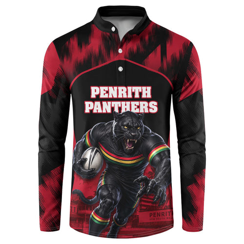 Personalised Penrith Panthers Mascot Rugby Button Sweatshirt Penrith New South Wales Athletic Graphic Print