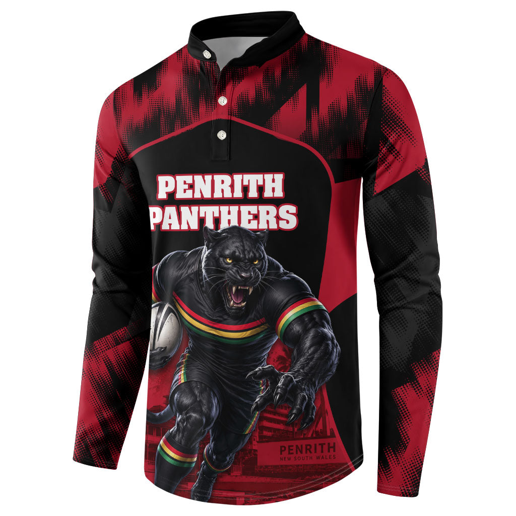 Personalised Penrith Panthers Mascot Rugby Button Sweatshirt Penrith New South Wales Athletic Graphic Print