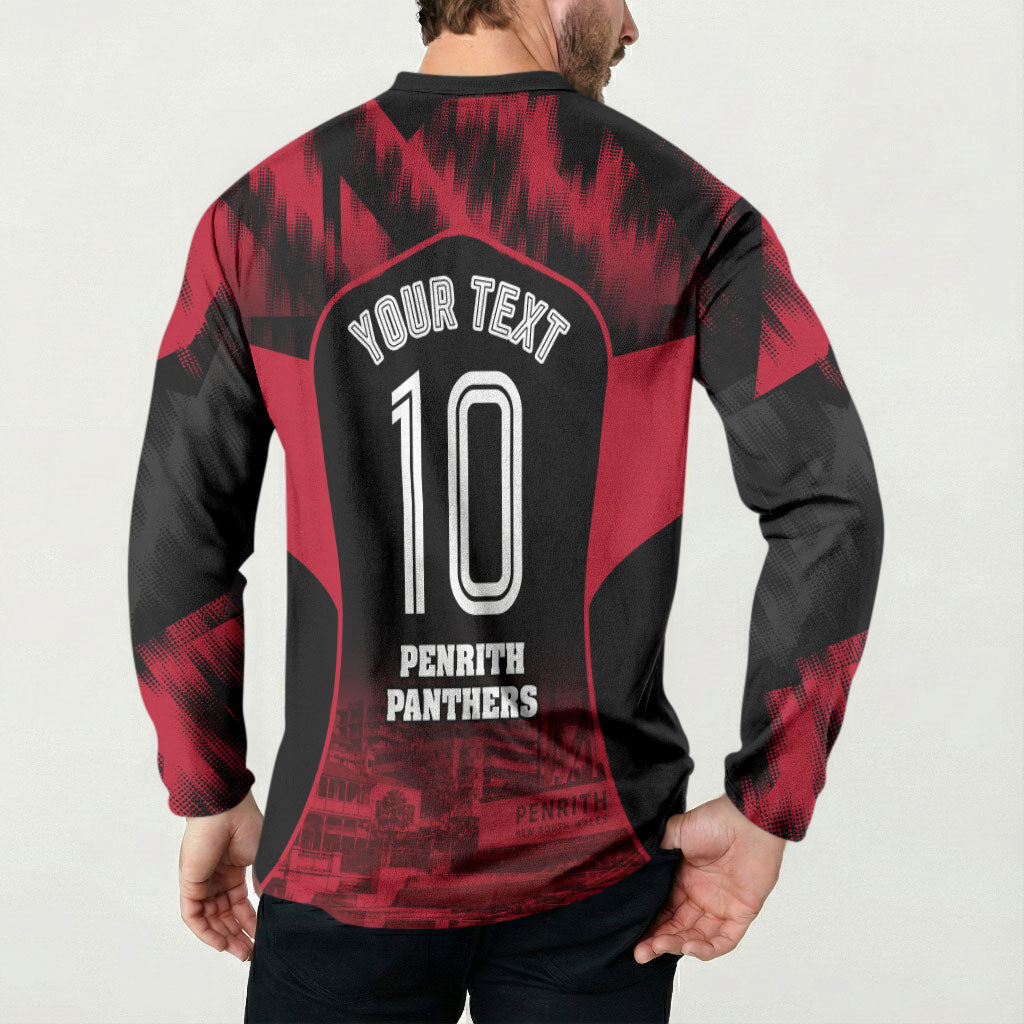 Personalised Penrith Panthers Mascot Rugby Button Sweatshirt Penrith New South Wales Athletic Graphic Print