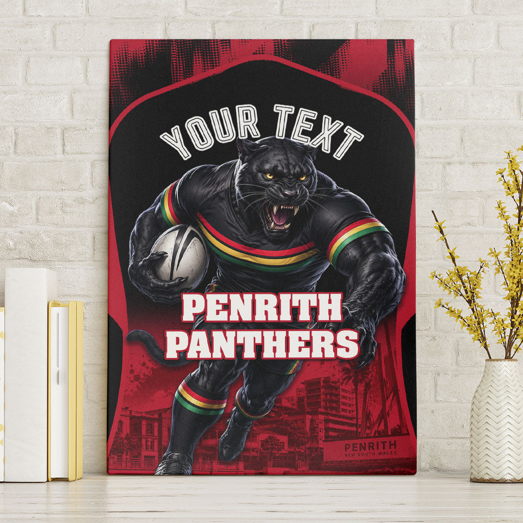 Personalised Penrith Panthers Mascot Rugby Canvas Wall Art Penrith New South Wales Athletic Graphic Print