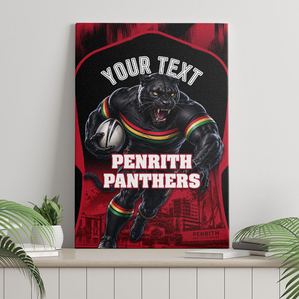 Personalised Penrith Panthers Mascot Rugby Canvas Wall Art Penrith New South Wales Athletic Graphic Print