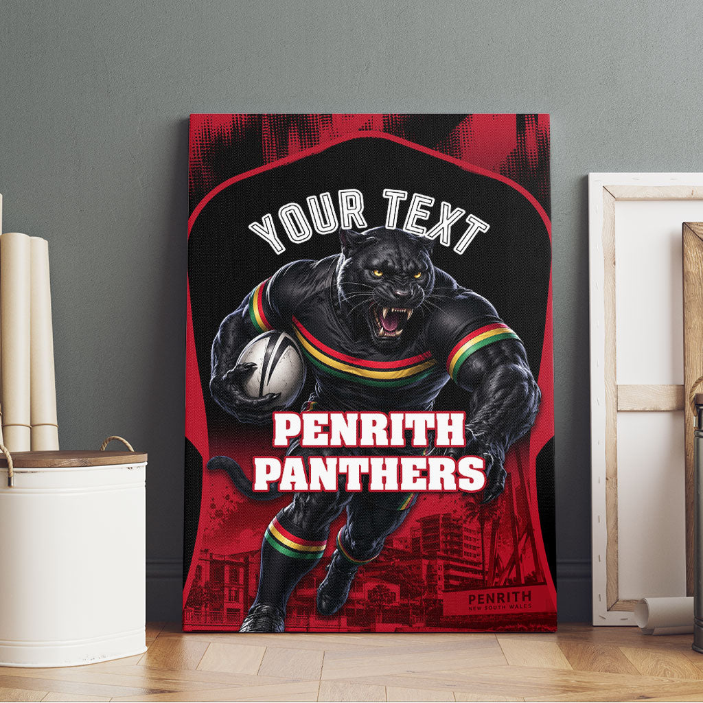 Personalised Penrith Panthers Mascot Rugby Canvas Wall Art Penrith New South Wales Athletic Graphic Print