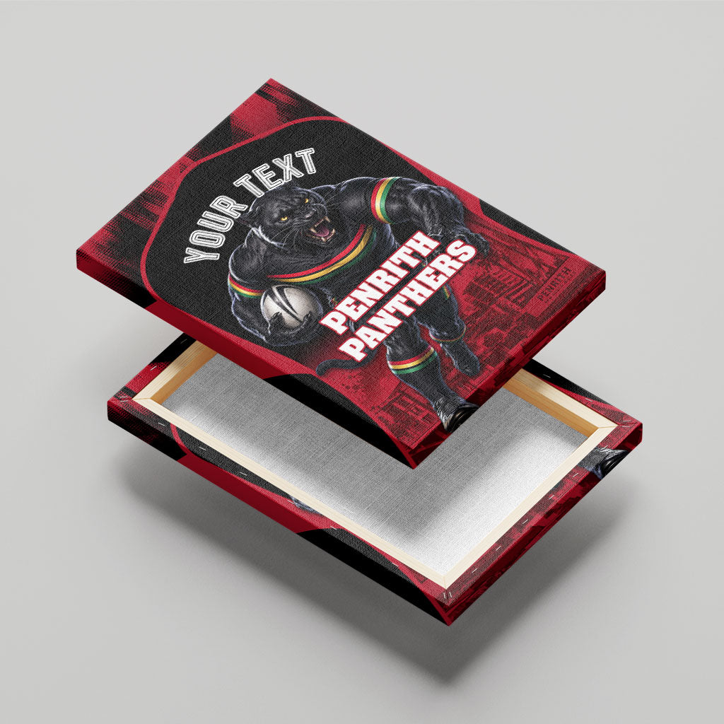 Personalised Penrith Panthers Mascot Rugby Canvas Wall Art Penrith New South Wales Athletic Graphic Print