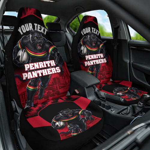Personalised Penrith Panthers Mascot Rugby Car Seat Cover Penrith New South Wales Athletic Graphic Print