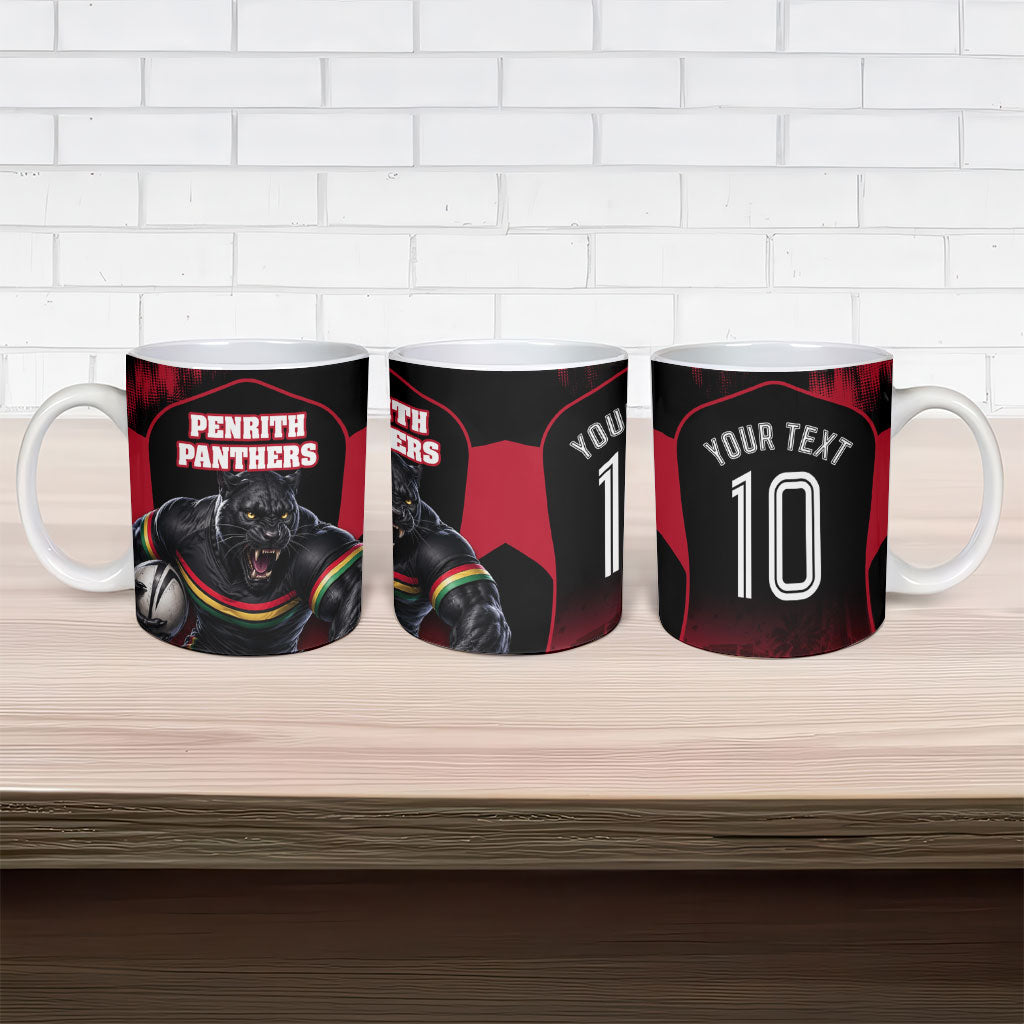 Personalised Penrith Panthers Mascot Rugby Ceramic Mug Penrith New South Wales Athletic Graphic Print