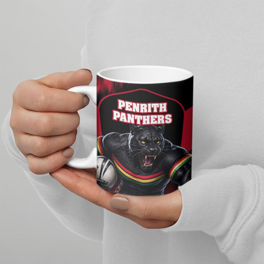 Personalised Penrith Panthers Mascot Rugby Ceramic Mug Penrith New South Wales Athletic Graphic Print