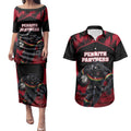 Personalised Penrith Panthers Mascot Rugby Couples Matching Puletasi and Hawaiian Shirt Penrith New South Wales Athletic Graphic Print