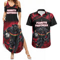 Personalised Penrith Panthers Mascot Rugby Couples Matching Summer Maxi Dress and Hawaiian Shirt Penrith New South Wales Athletic Graphic Print