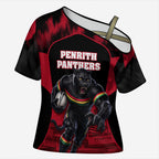 Personalised Penrith Panthers Mascot Rugby Cross Shoulder Shirt Penrith New South Wales Athletic Graphic Print