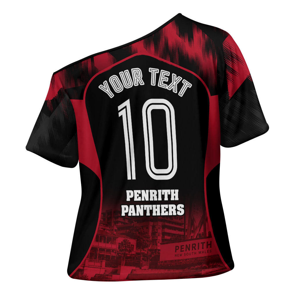 Personalised Penrith Panthers Mascot Rugby Cross Shoulder Shirt Penrith New South Wales Athletic Graphic Print