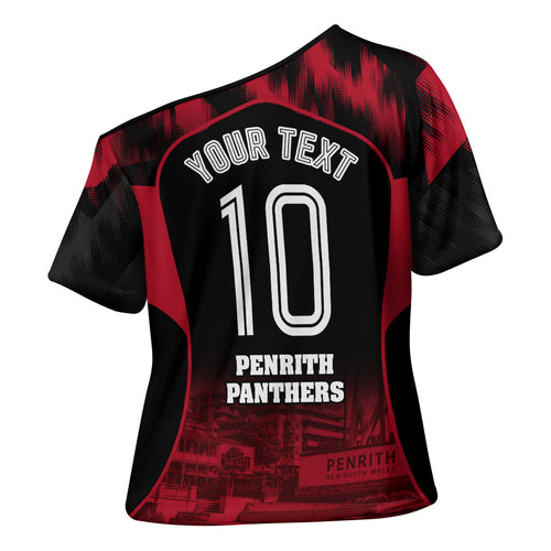 Personalised Penrith Panthers Mascot Rugby Cross Shoulder Shirt Penrith New South Wales Athletic Graphic Print