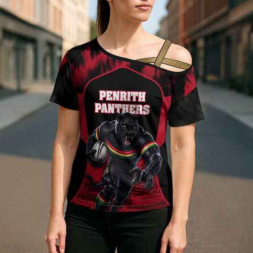 Personalised Penrith Panthers Mascot Rugby Cross Shoulder Shirt Penrith New South Wales Athletic Graphic Print