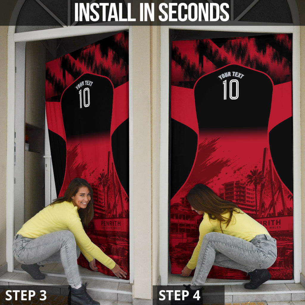 Personalised Penrith Panthers Mascot Rugby Door Cover Penrith New South Wales Athletic Graphic Print
