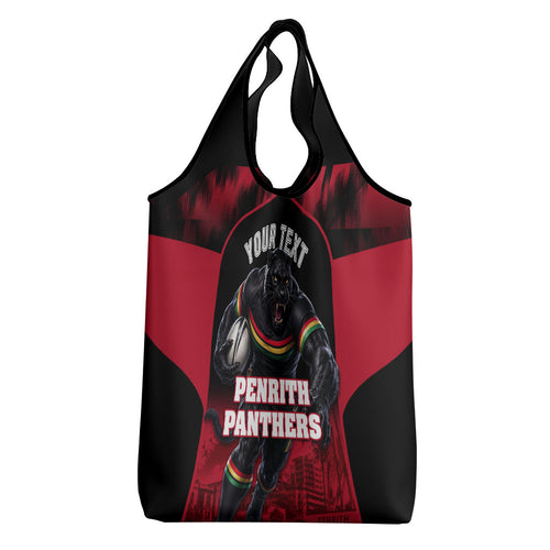 Personalised Penrith Panthers Mascot Rugby Grocery Bag Penrith New South Wales Athletic Graphic Print