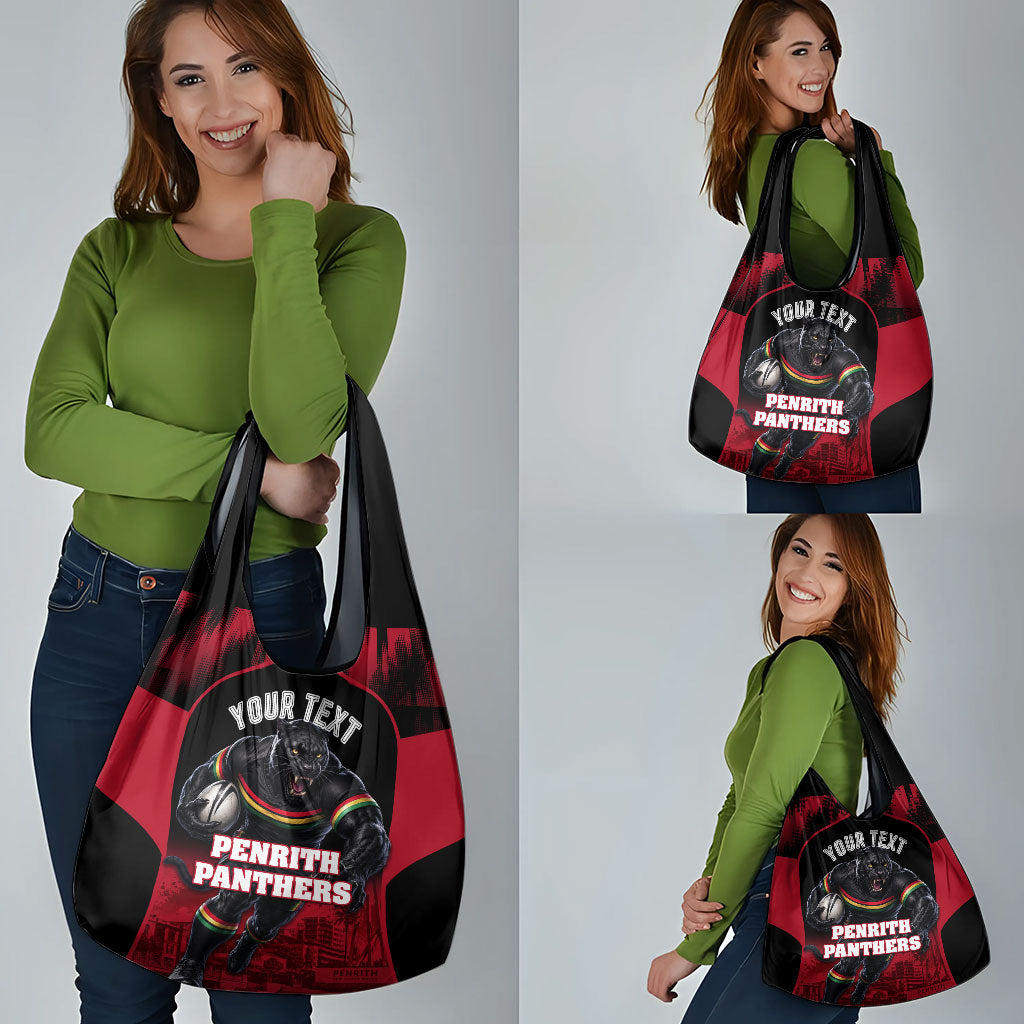 Personalised Penrith Panthers Mascot Rugby Grocery Bag Penrith New South Wales Athletic Graphic Print