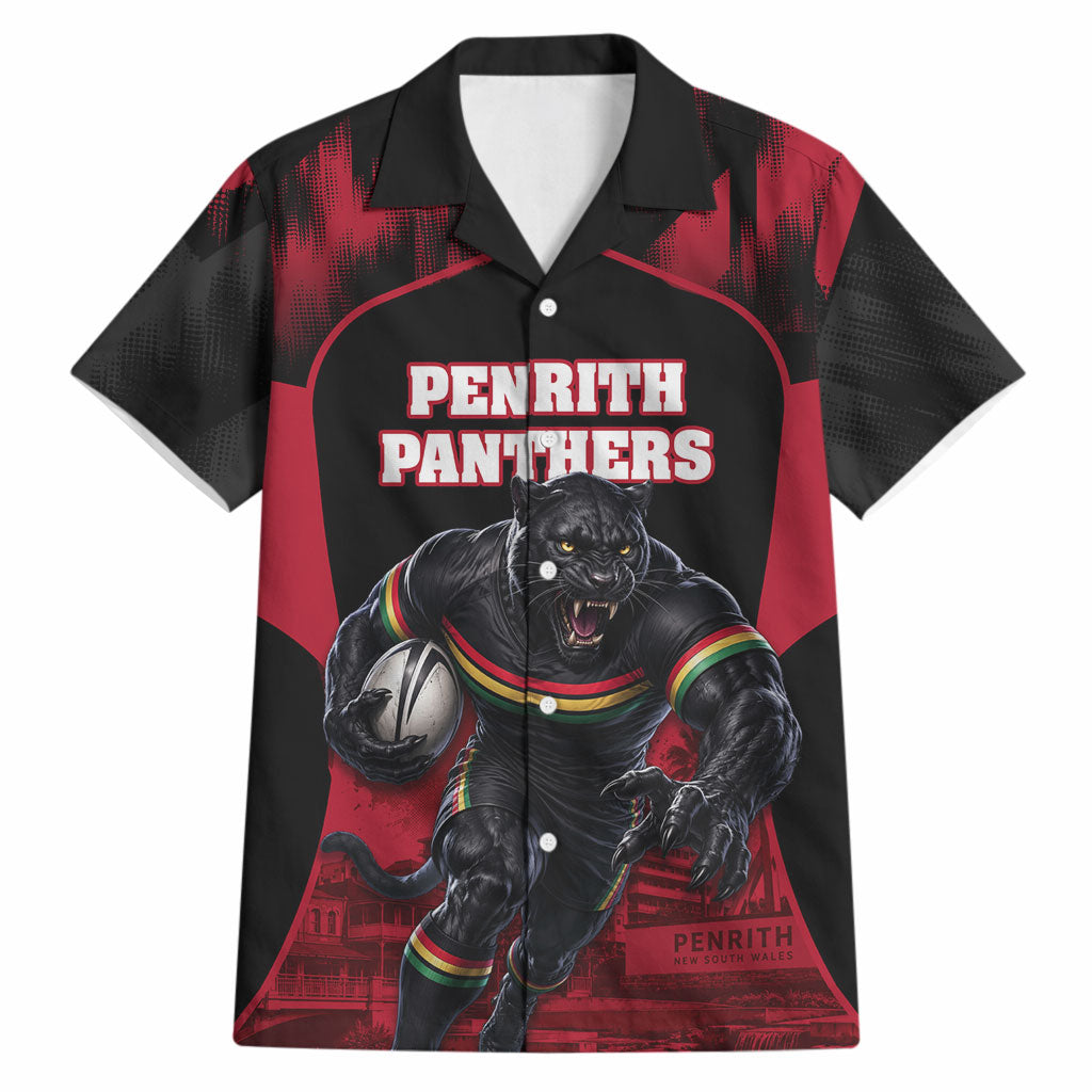 Personalised Penrith Panthers Mascot Rugby Hawaiian Shirt Penrith New South Wales Athletic Graphic Print